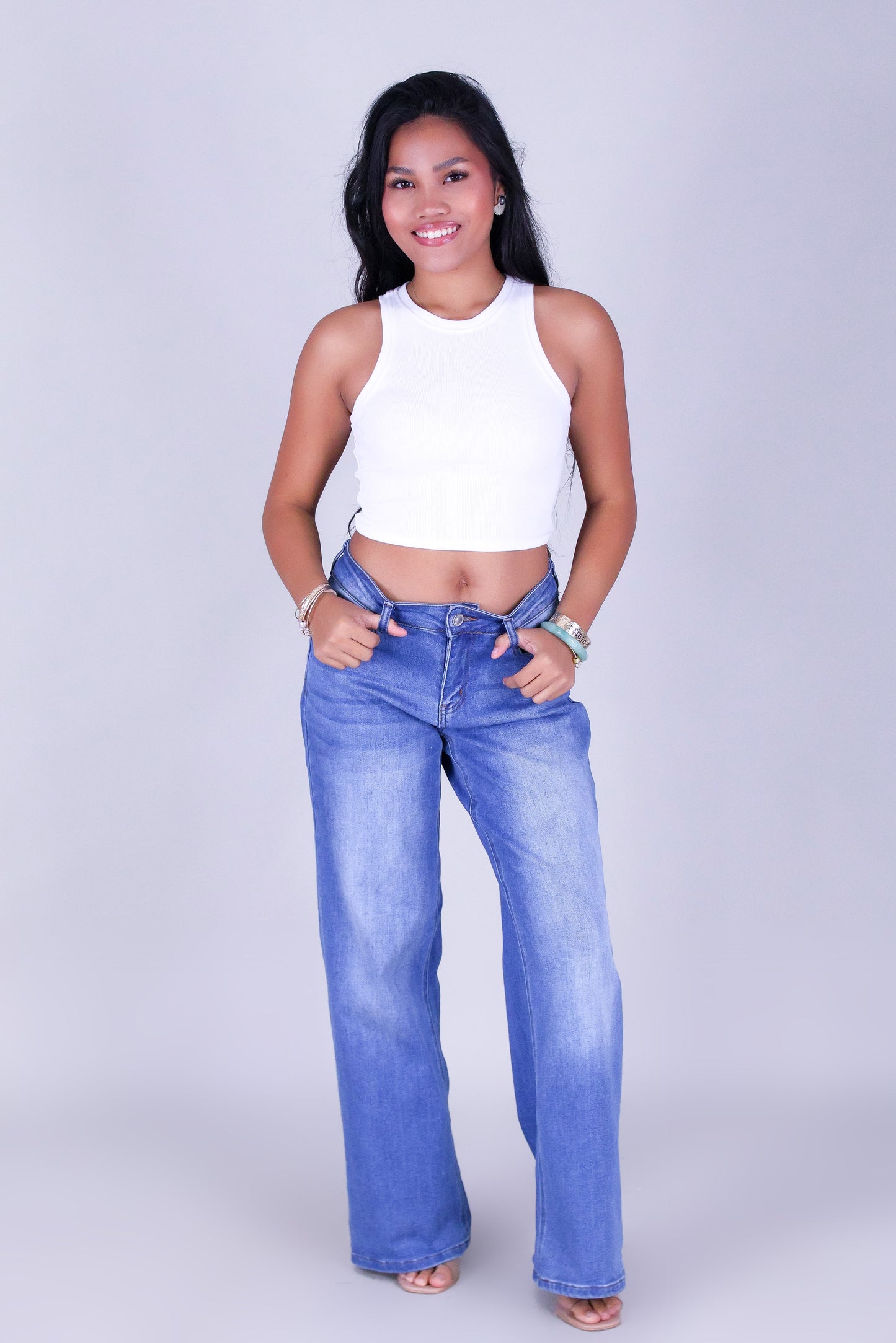 HERE WE GO CROP TANK TOP