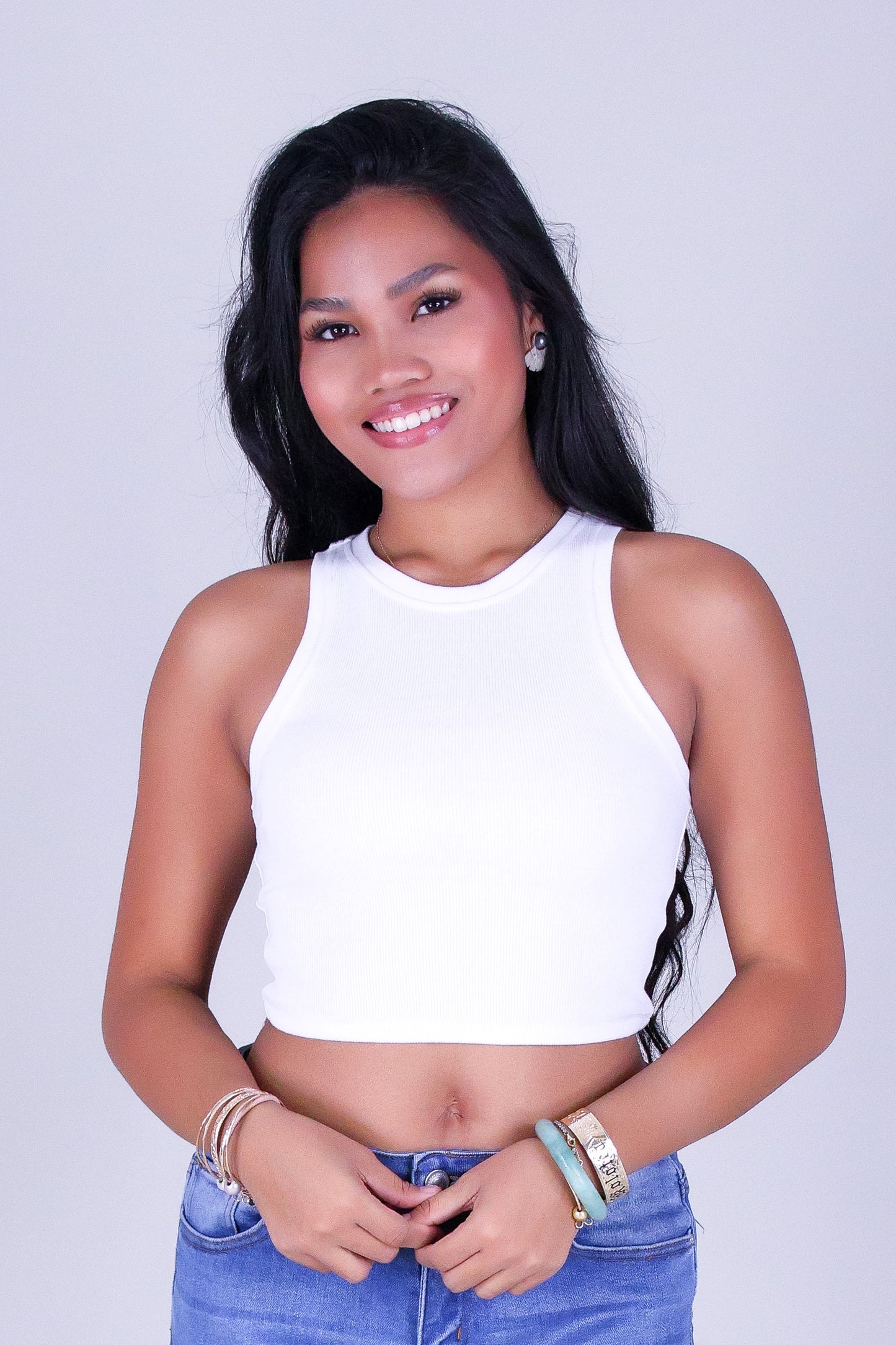 HERE WE GO CROP TANK TOP