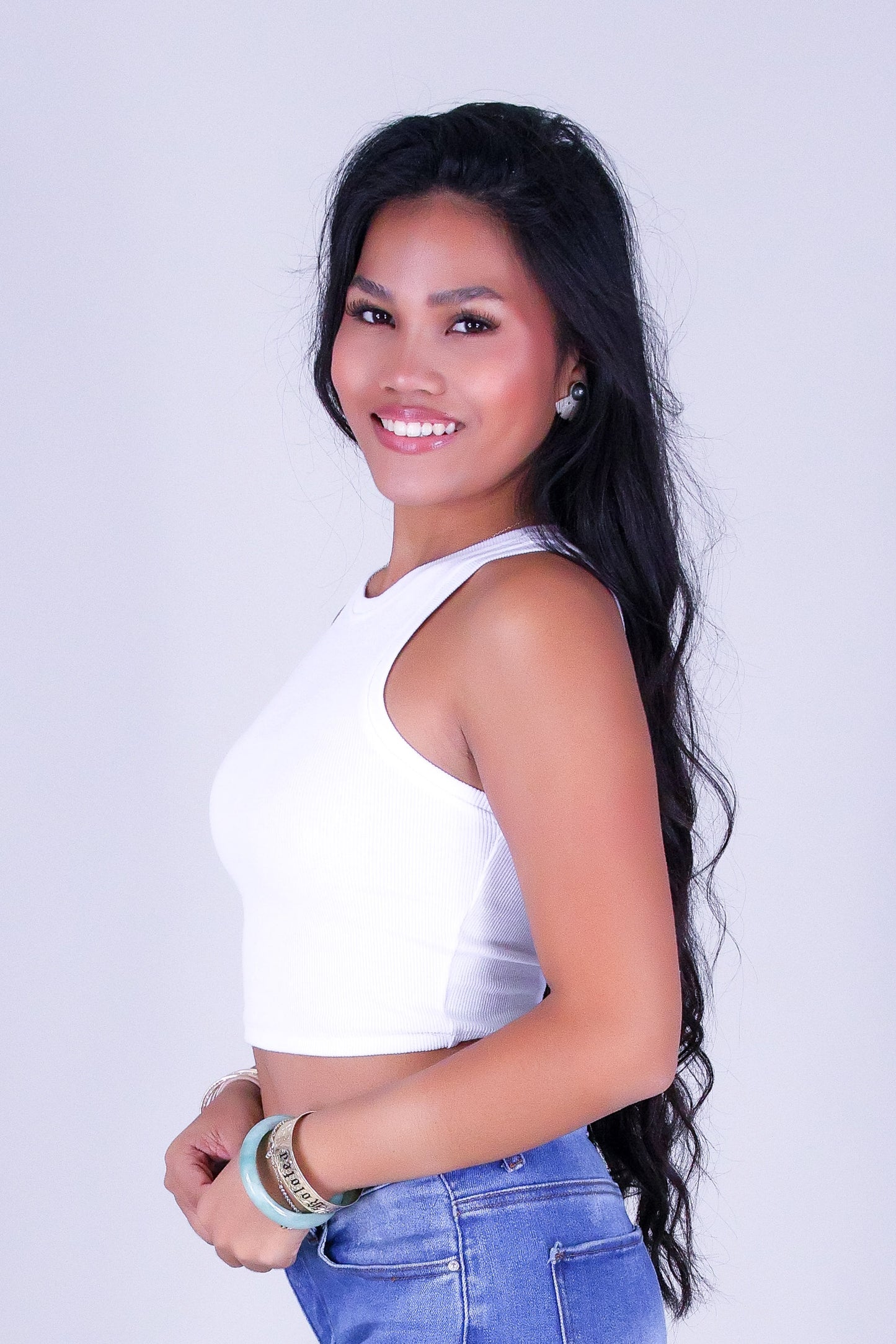 HERE WE GO CROP TANK TOP