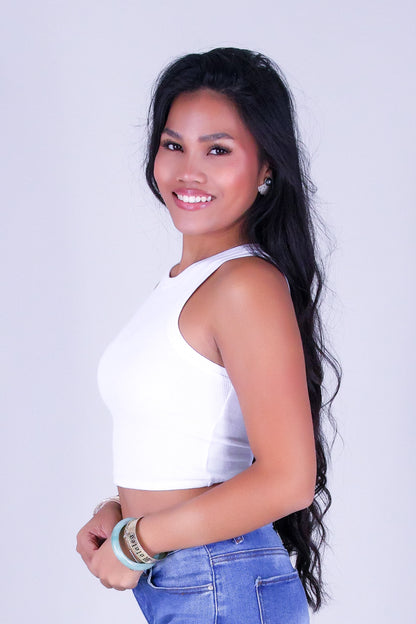 HERE WE GO CROP TANK TOP