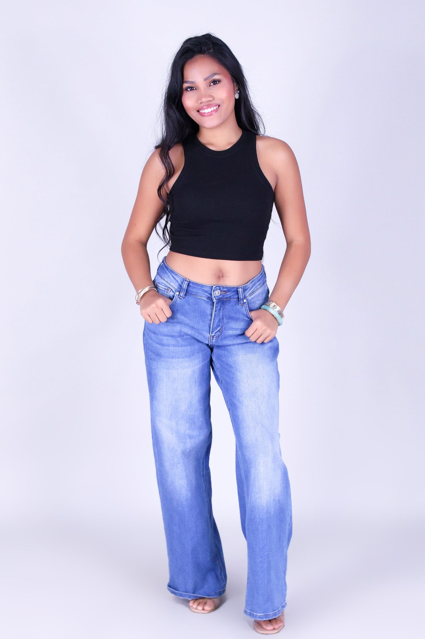 HERE WE GO CROP TANK TOP