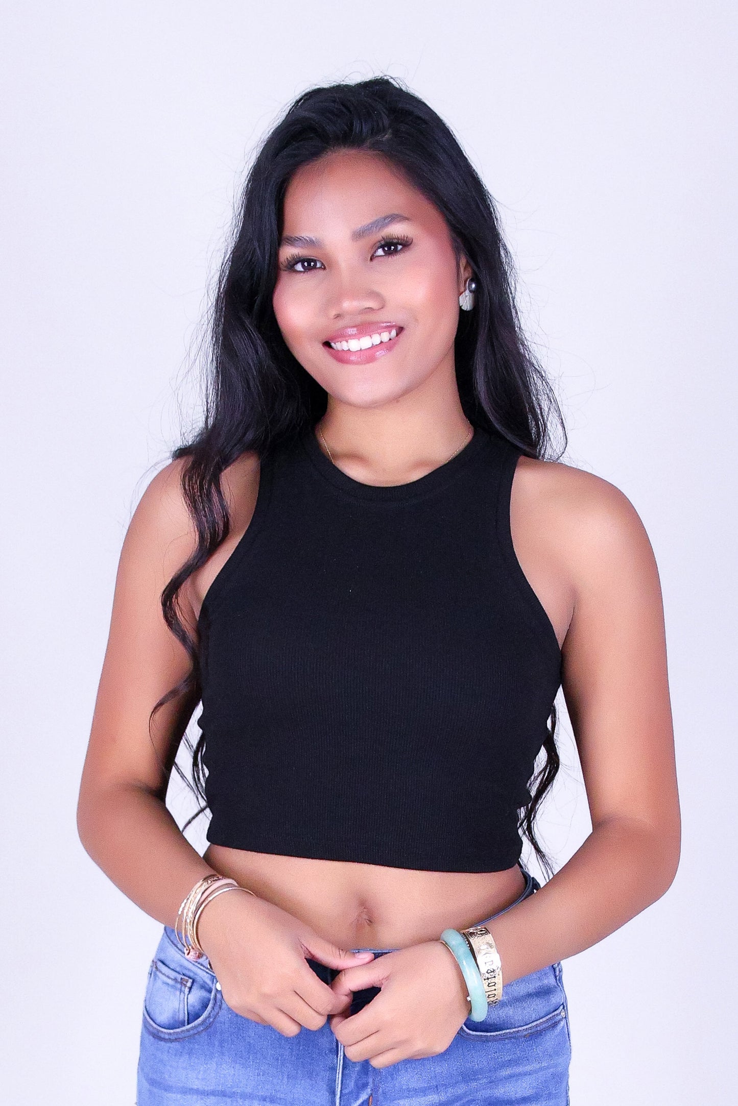 HERE WE GO CROP TANK TOP