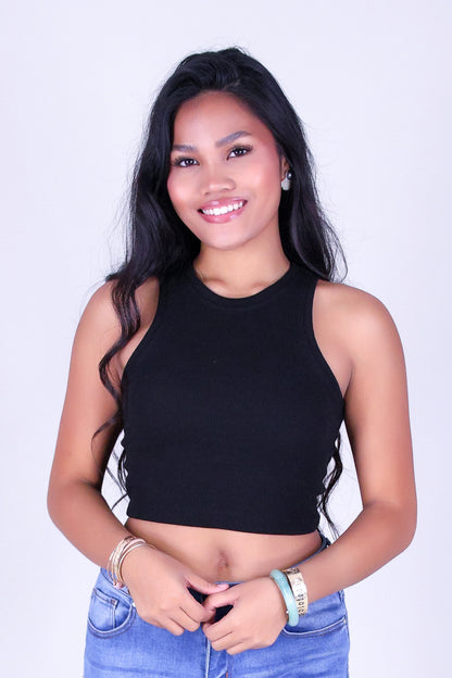 HERE WE GO CROP TANK TOP