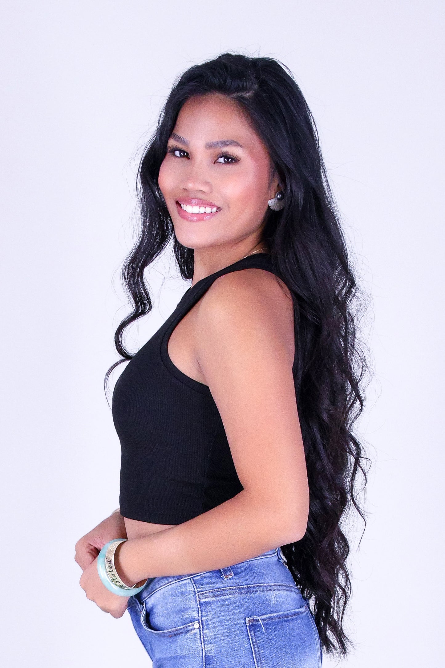 HERE WE GO CROP TANK TOP