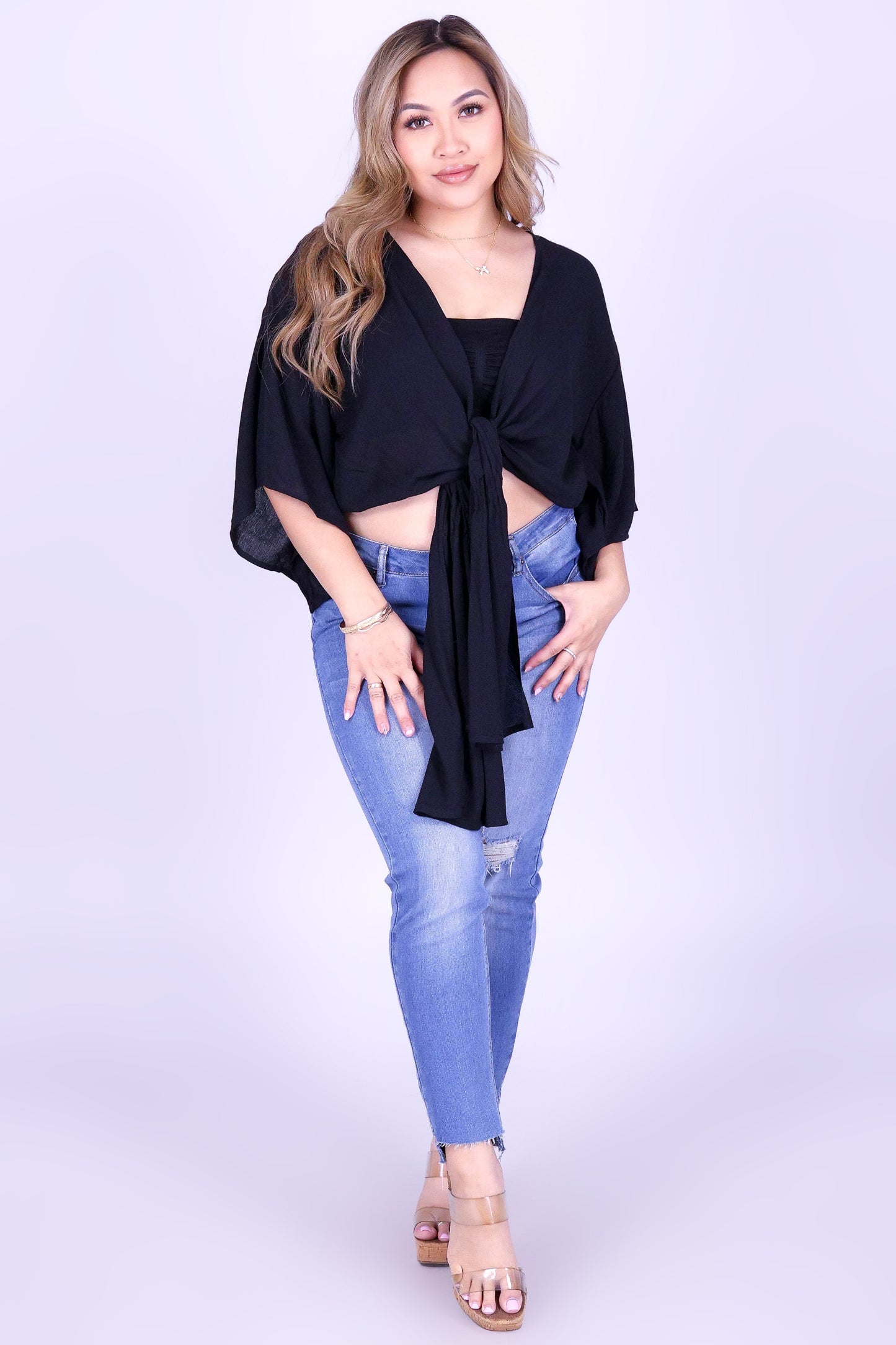 ZEN MUSE TIE FRONT TOP
