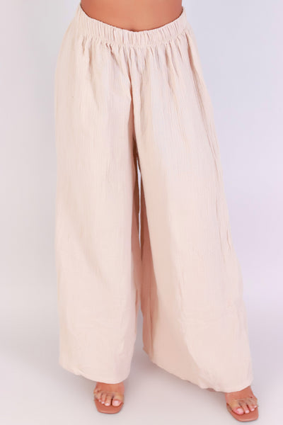Jeans Warehouse Hawaii - SOLID WOVEN PANTS - SUNDAY STROLL PALAZZO PANTS | By LUZ