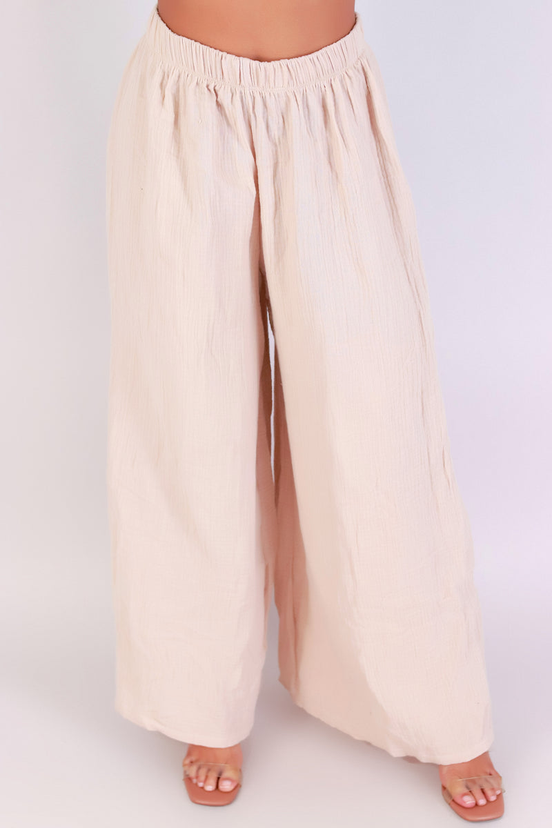 Jeans Warehouse Hawaii - SOLID WOVEN PANTS - SUNDAY STROLL PALAZZO PANTS | By LUZ