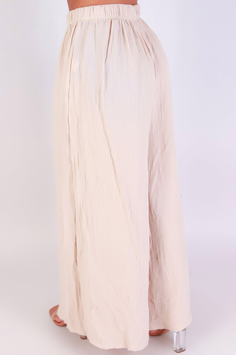 Jeans Warehouse Hawaii - SOLID WOVEN PANTS - SUNDAY STROLL PALAZZO PANTS | By LUZ