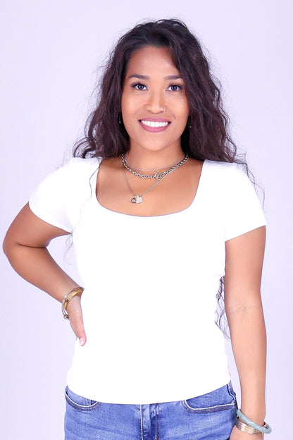 CLEAN SLATE SQUARE NECK TOP
