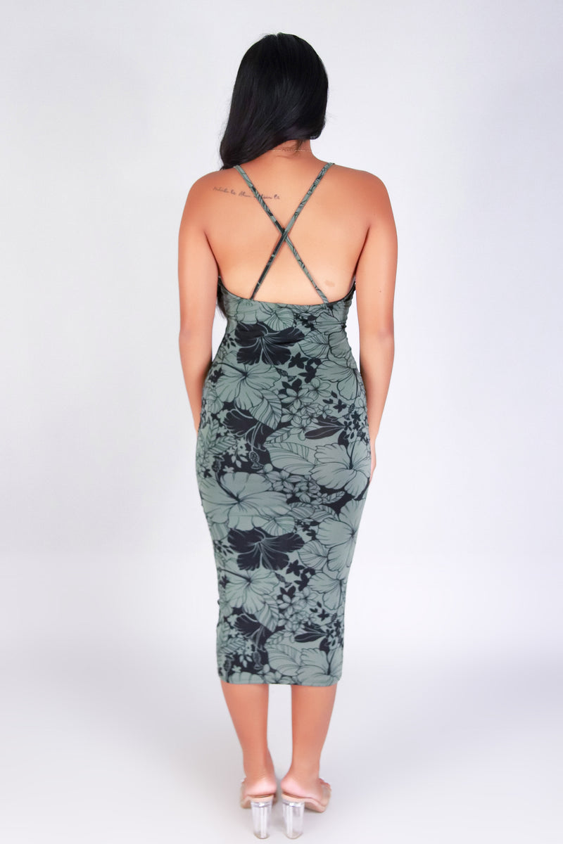 TROPICAL GLOW MIDI DRESS