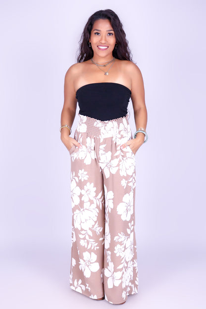 WITH INTENTION SMOCKED WAIST PANTS