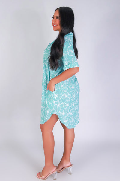 PUA ALOALO BUTTON DOWN DRESS