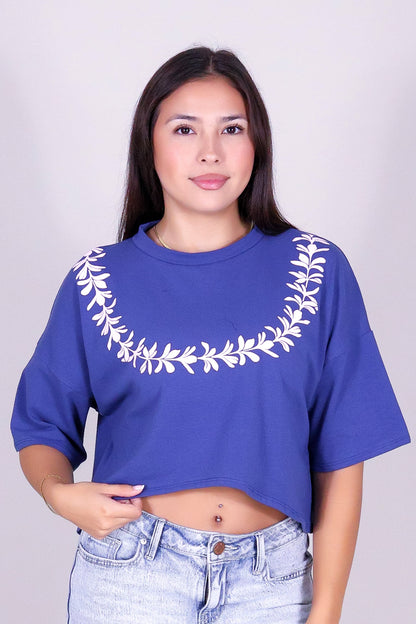 PLUMERIA LEI CROP TEE