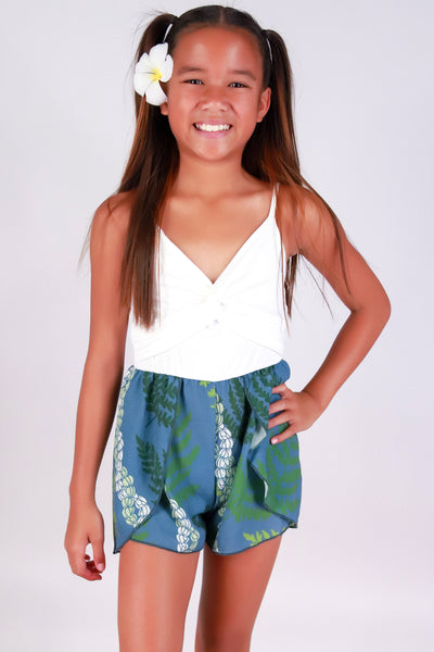 Jeans Warehouse Hawaii - DRESS RMPR 7-16 - PIKAKE PALAPALAI ROMPER | KIDS SIZE 4-6X | By LUZ
