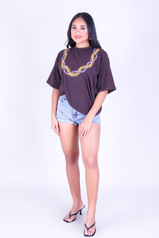PUAKENIKENI CROWN FLOWER OVERSIZED TEE