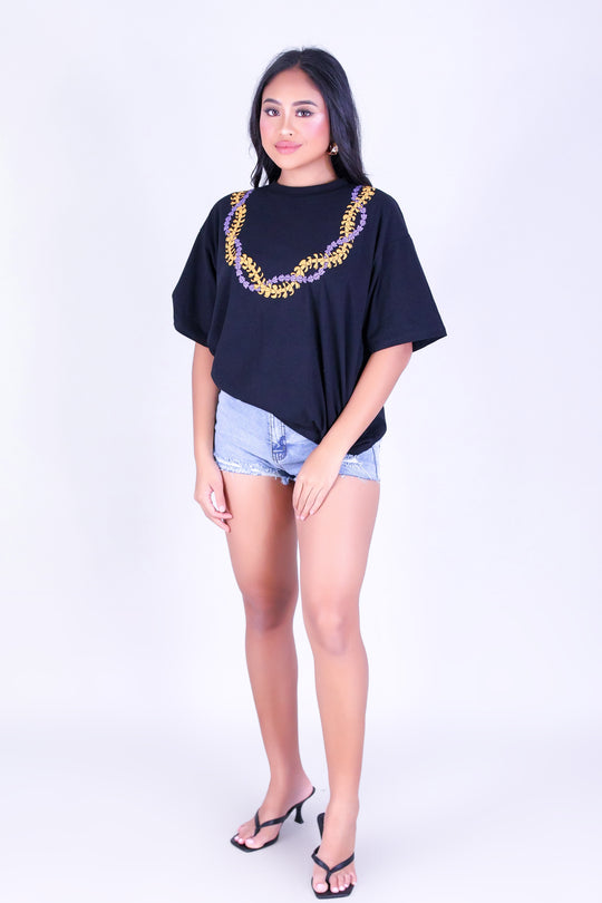 PUAKENIKENI CROWN FLOWER OVERSIZED TEE