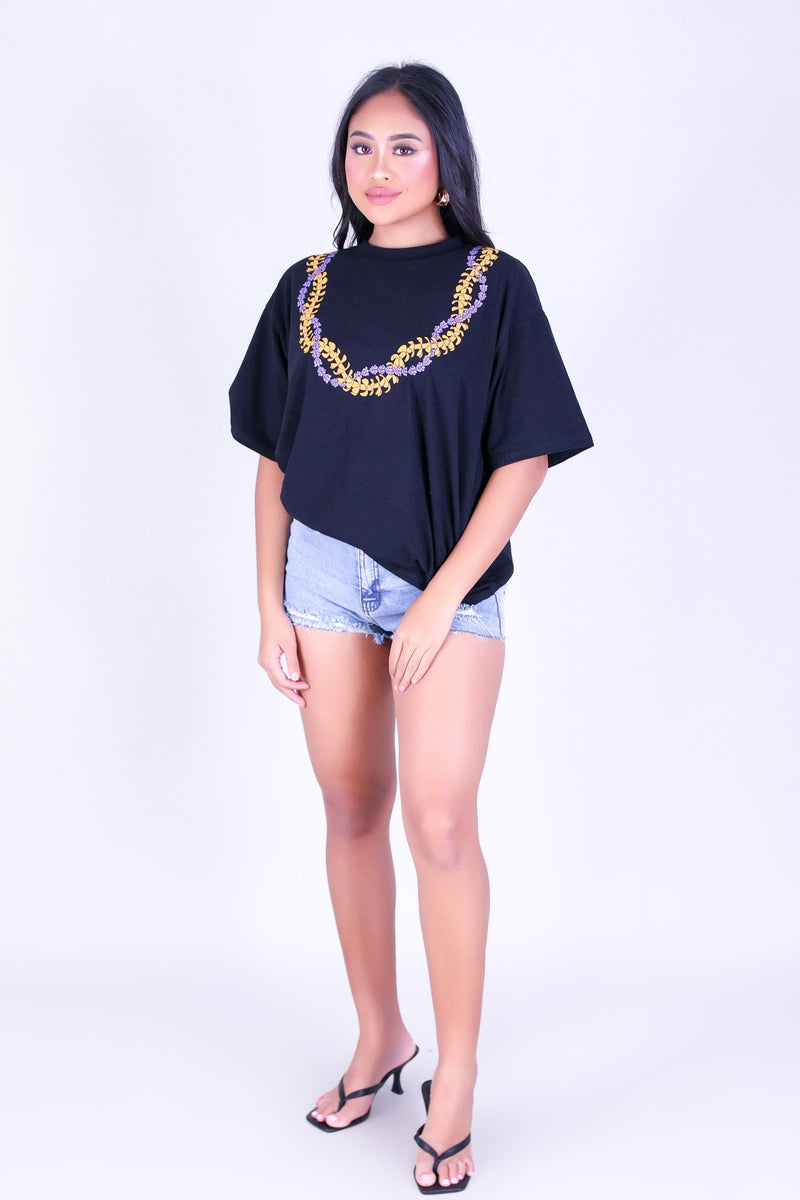 PUAKENIKENI CROWN FLOWER OVERSIZED TEE