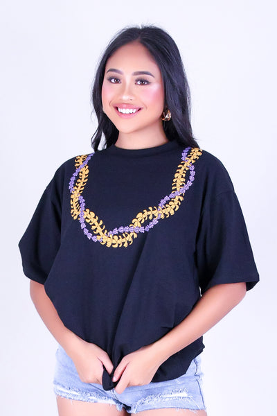 PUAKENIKENI CROWN FLOWER OVERSIZED TEE