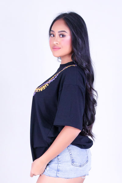 PUAKENIKENI CROWN FLOWER OVERSIZED TEE