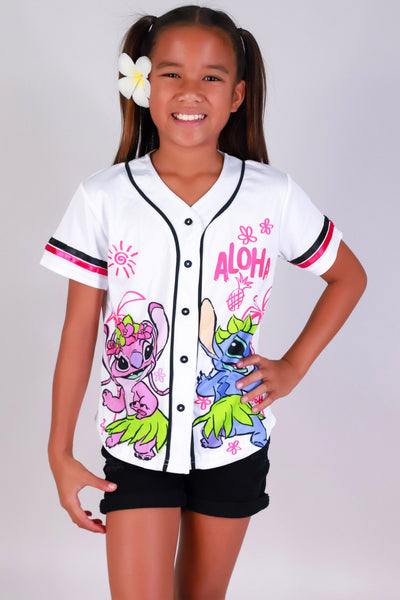 Jeans Warehouse Hawaii - S/S PRINT 7-16 - STITCH BASEBALL JERSEY | KIDS SIZE 4-6X | By PENGUIN KIDS WEAR INC