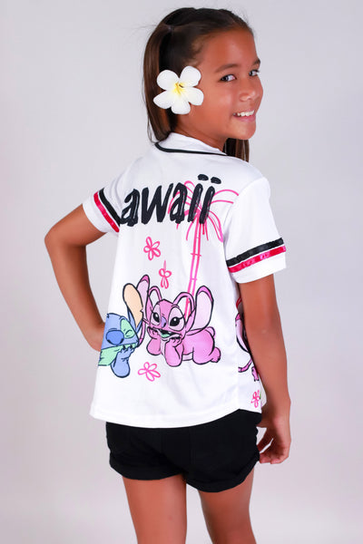 Jeans Warehouse Hawaii - S/S PRINT 7-16 - STITCH BASEBALL JERSEY | KIDS SIZE 4-6X | By PENGUIN KIDS WEAR INC