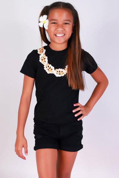 Jeans Warehouse Hawaii - S/S PRINT 7-16 - PUAKENIKENI PIKAKE TWIST LEI TEE | KIDS SIZE 4-6x | By GREENWELL PROMOTIONS LTD