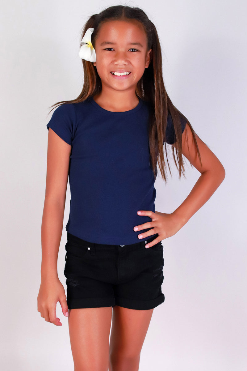 Jeans Warehouse Hawaii - S/S SOLID TOPS 7-16 - SWEET & SIMPLE TEE | By SEASONAL OFF PRICE