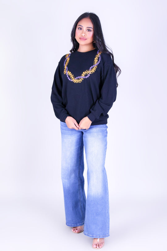 PUAKENIKENI CROWN FLOWER SWEATER