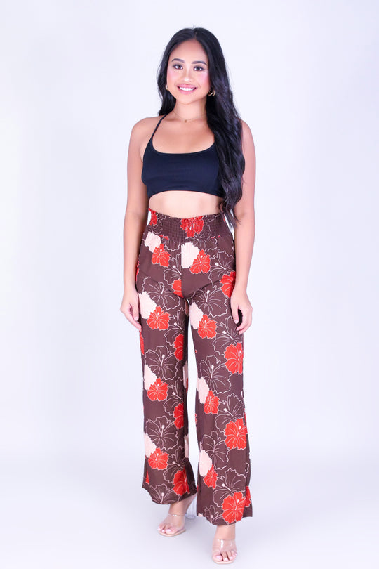 MULTI ALOALO SMOCKED WAIST PANTS