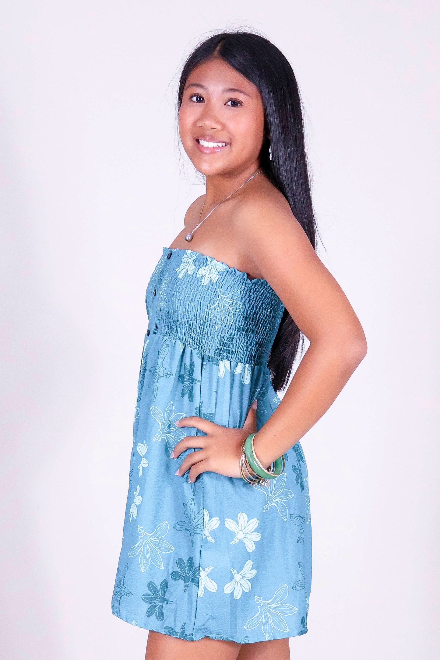 NAUPAKA SMOCKED BABYDOLL DRESS | KIDS SIZE 2-16