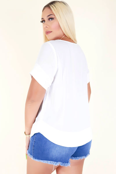 Jeans Warehouse Hawaii - PLUS S/S SOLID WOVEN TOPS - MAKE IT WORK TOP | By ZENOBIA