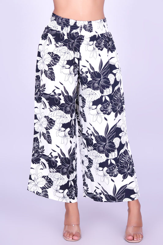 COCONUT COAST SMOCKED WAIST CAPRI'S