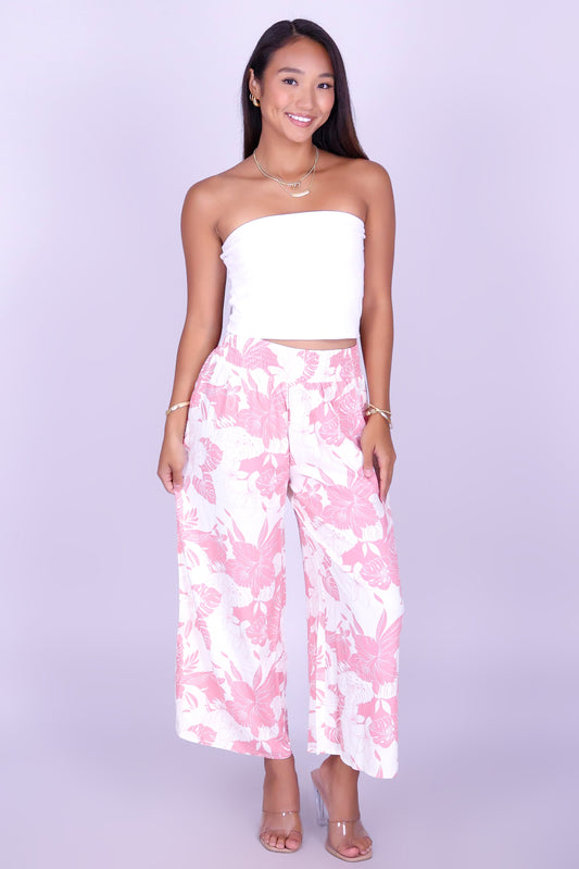 COCONUT COAST SMOCKED WAIST CAPRI'S