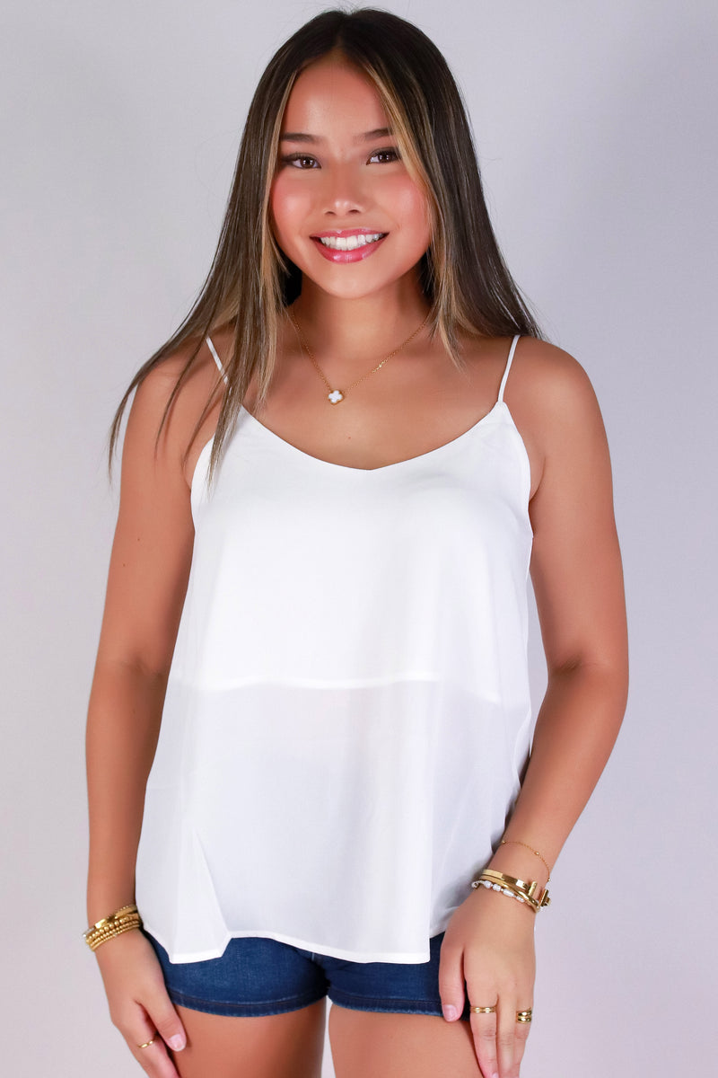 Jeans Warehouse Hawaii - TANK SOLID WOVEN DRESSY TOPS - EFFORTLESS EDIT TOP | By PAPERMOON/ B_ENVIED