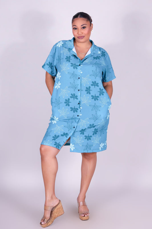 NAUPAKA BUTTON DOWN DRESS
