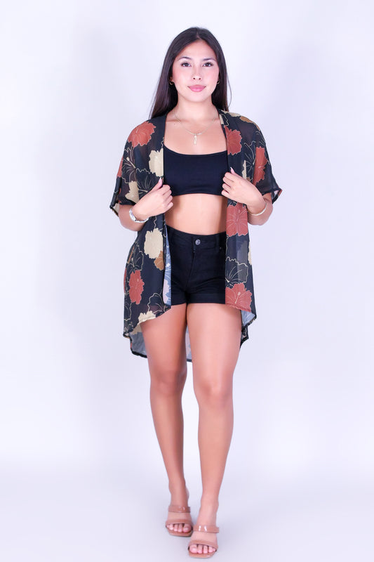 MULTI ALOALO CHIFFON CARDIGAN