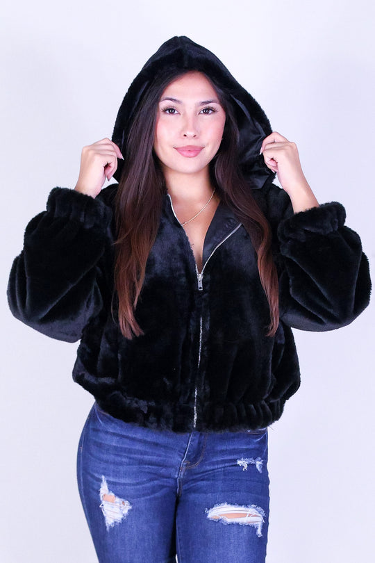 MOONLIT FAUX-FUR JACKET