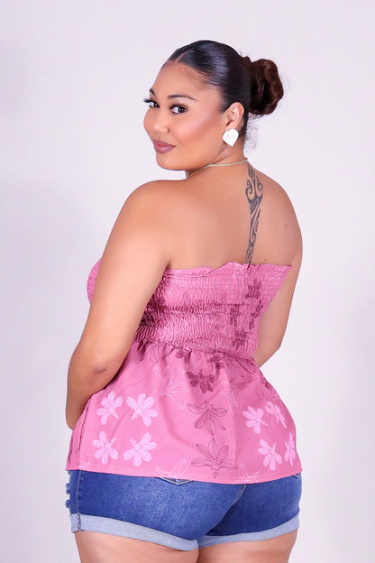 NAUPAKA SMOCKED TUBE TOP