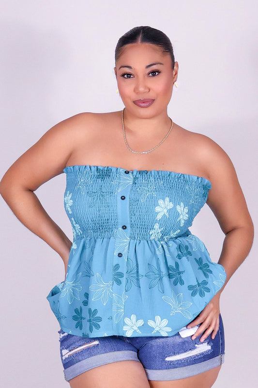 NAUPAKA SMOCKED TUBE TOP