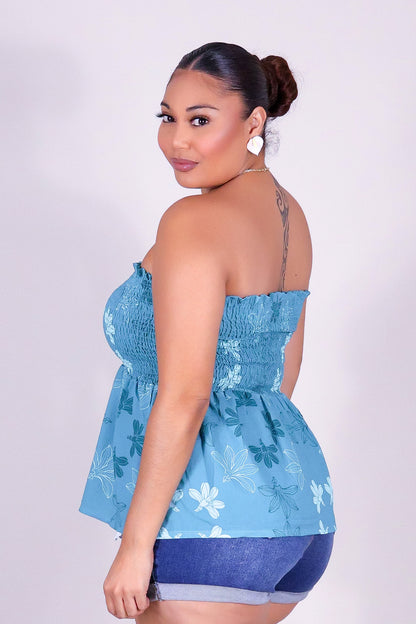 NAUPAKA SMOCKED TUBE TOP