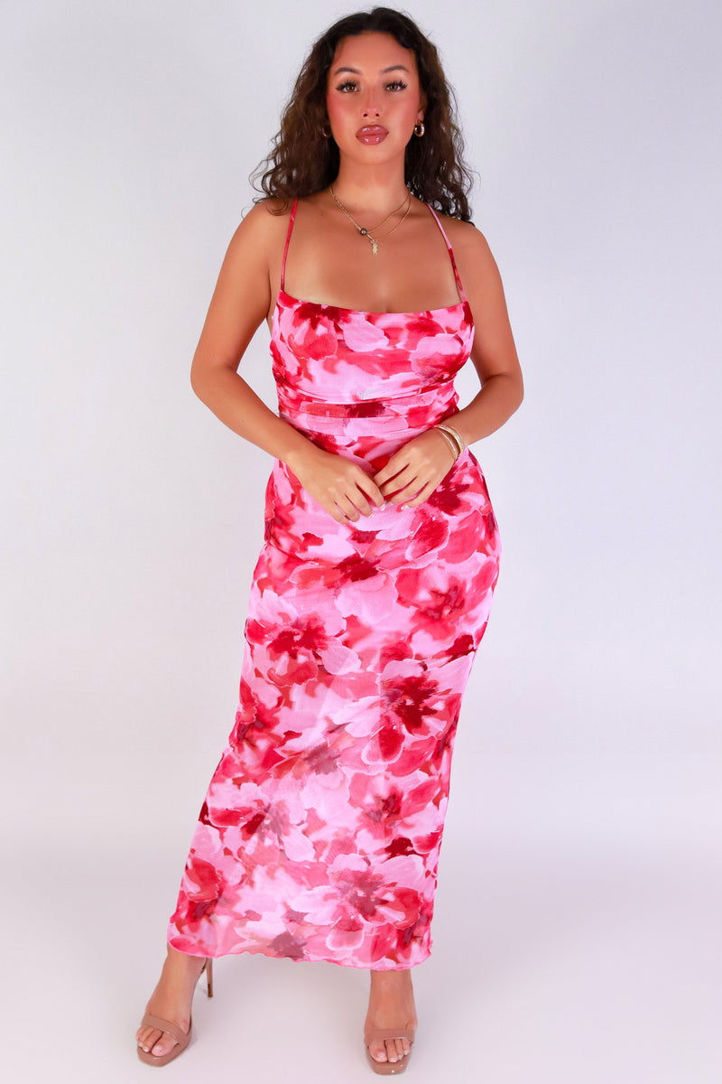 Jeans Warehouse Hawaii - TUBE LONG PRINT DRESSES - PETAL GLOW MAXI DRESS | By PERSAYA