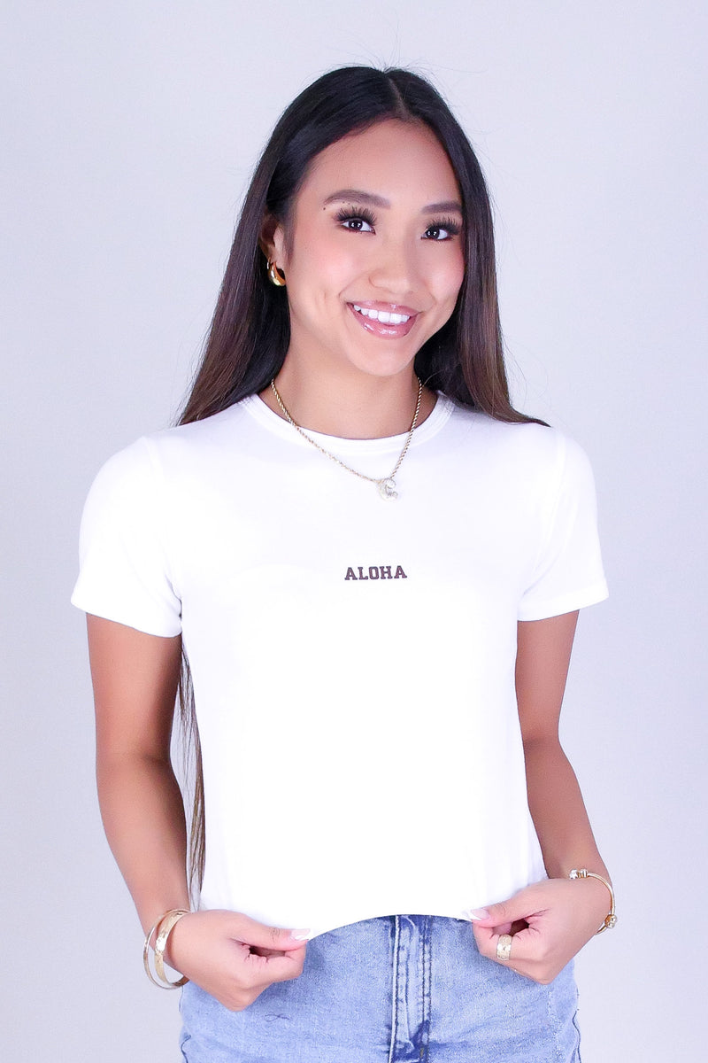 ALOHA CROP BABY TEE