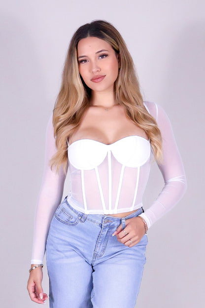 BODY CONTROL MESH LONG SLEEVE CORSET