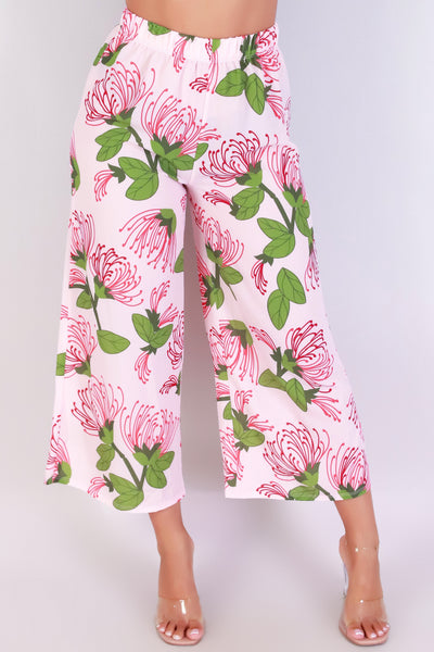 Jeans Warehouse Hawaii - PRINT WOVEN CAPRI'S - OHIA LEHUA CAPRI PANTS | By LUZ