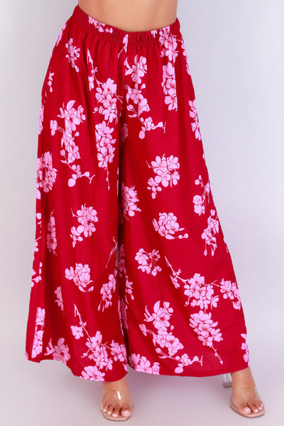 Jeans Warehouse Hawaii - PRINT WOVEN PANTS - SAKURA PALAZZO PANTS | By LUZ