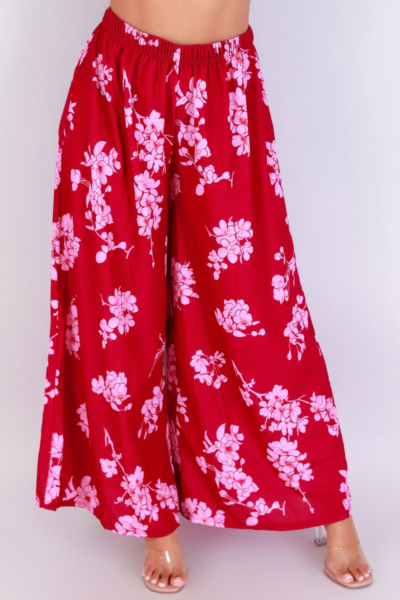 Jeans Warehouse Hawaii - PRINT WOVEN PANTS - SAKURA PALAZZO PANTS | By LUZ