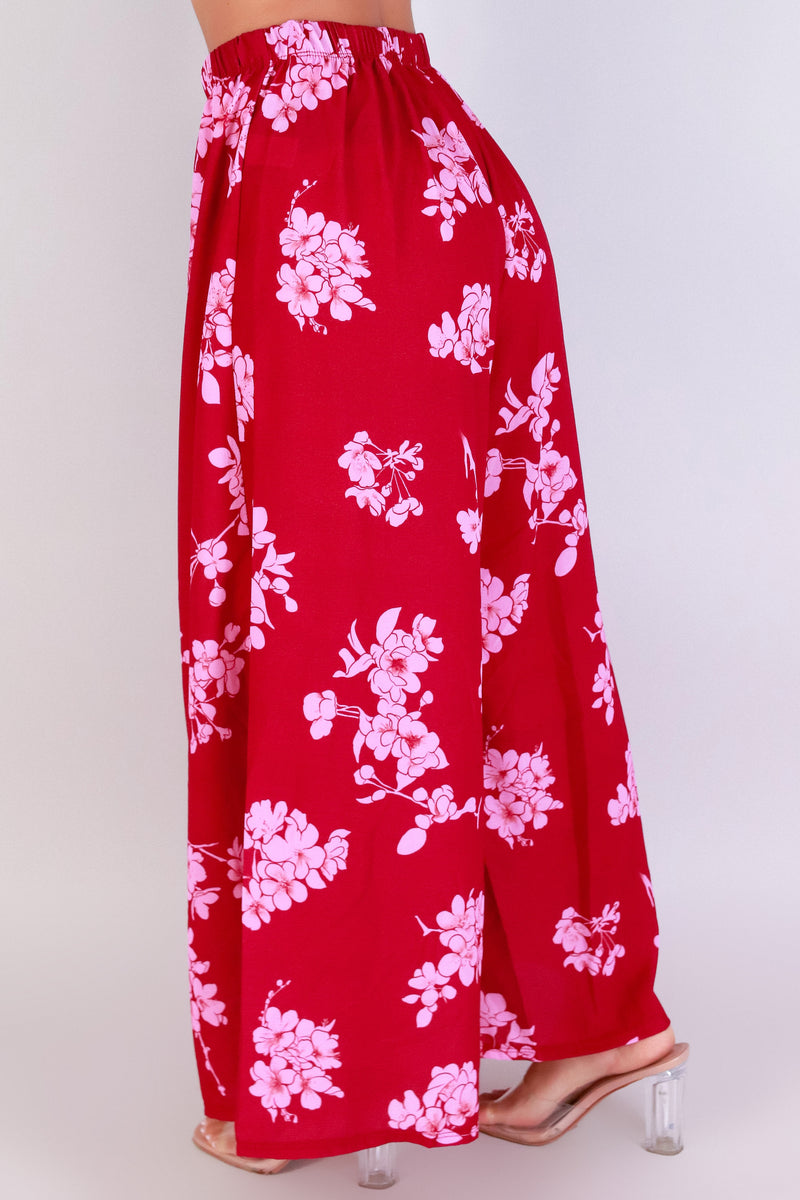 Jeans Warehouse Hawaii - PRINT WOVEN PANTS - SAKURA PALAZZO PANTS | By LUZ