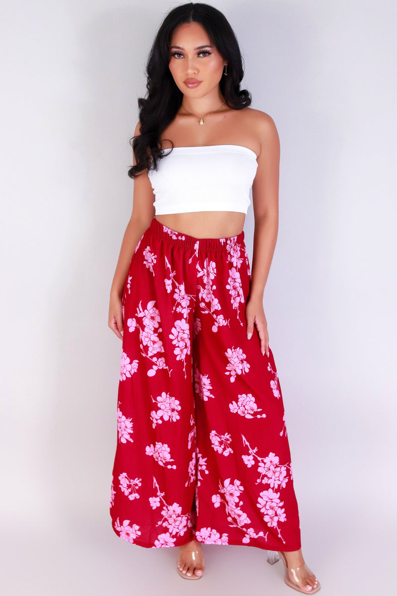 Jeans Warehouse Hawaii - PRINT WOVEN PANTS - SAKURA PALAZZO PANTS | By LUZ