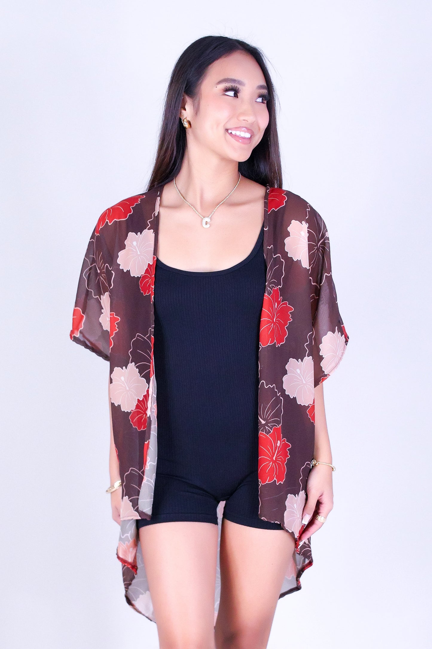 MULTI ALOALO CHIFFON CARDIGAN