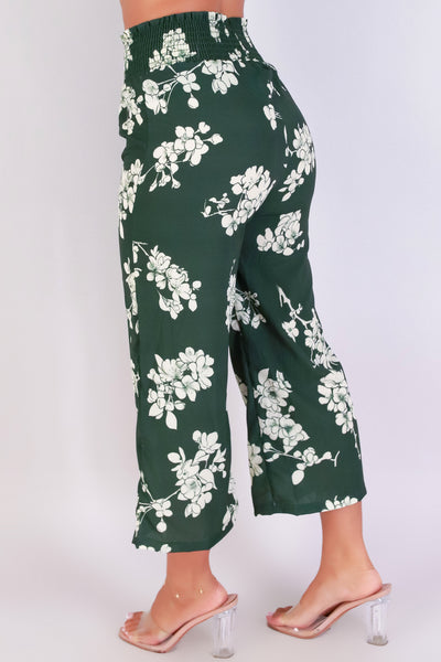 Jeans Warehouse Hawaii - PRINT WOVEN CAPRI'S - SAKURA SMOCKED WAIST CAPRI PANTS | By LUZ
